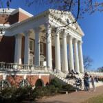 UVA Rotunda as seen from West Pavilions on Lawn
