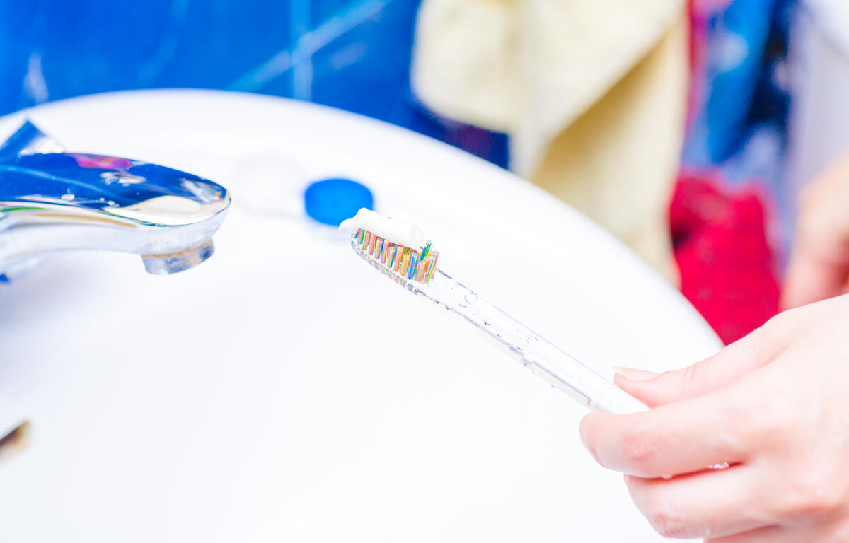 Tooth brush with toothpaste