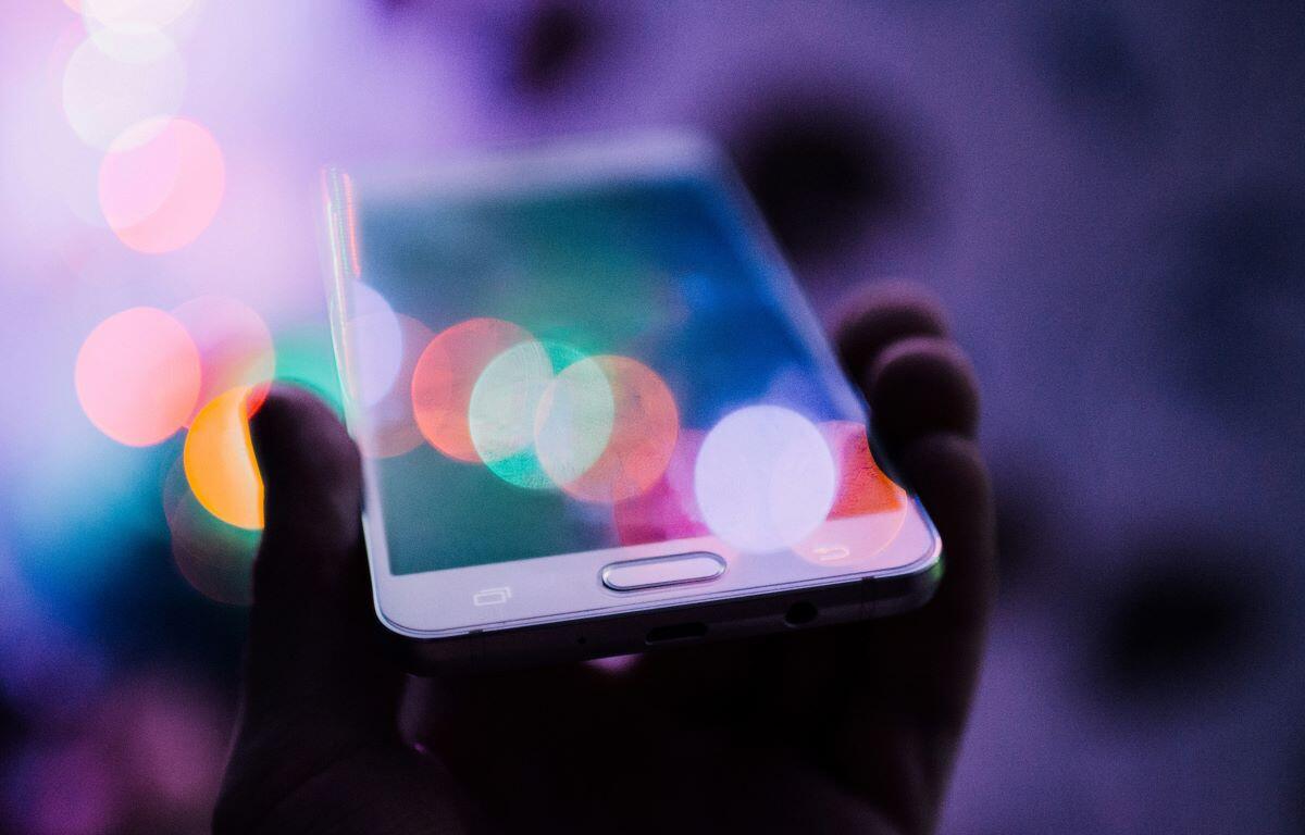 smart phone in millenial lighting