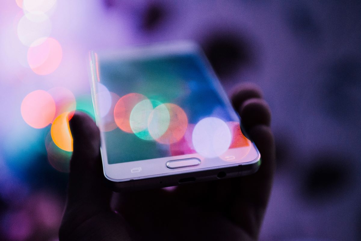 smart phone in millenial lighting