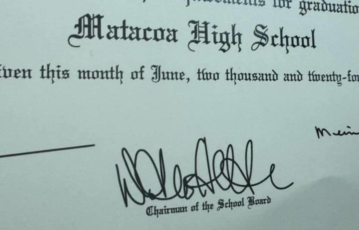 Misspelled Matoaca HS diploma