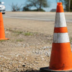 orange road work cones