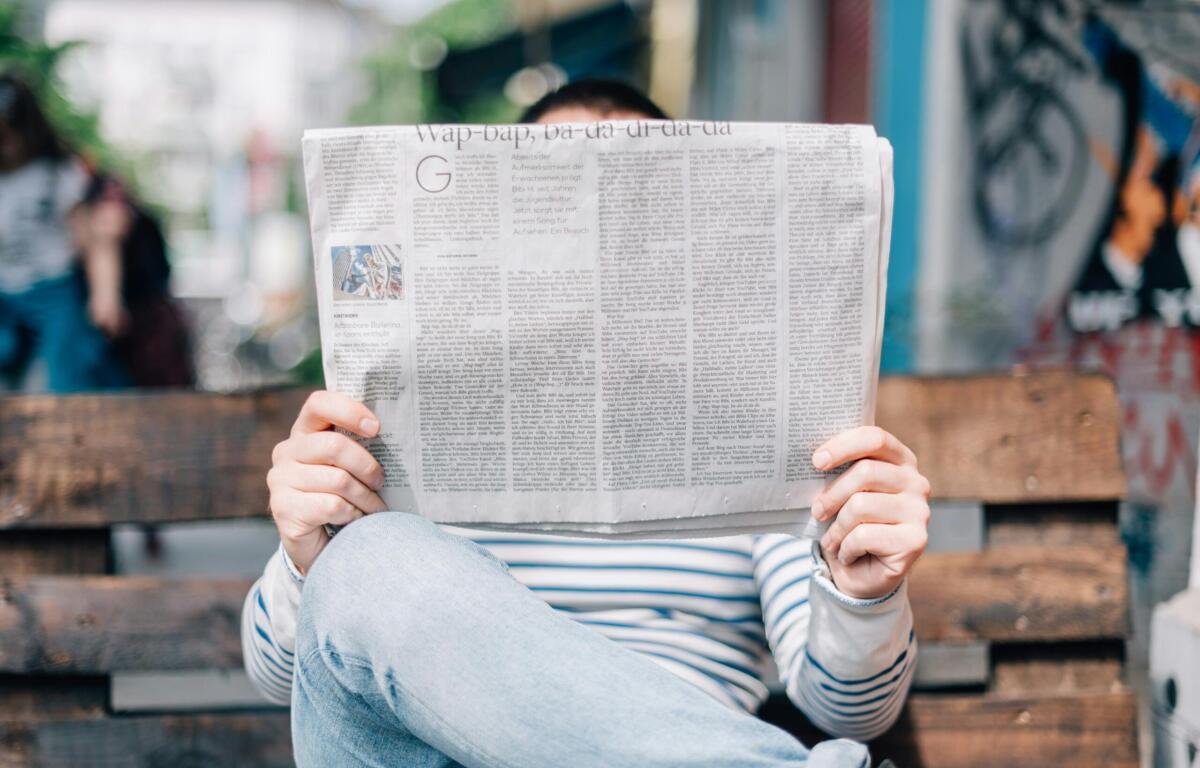 reading newspaper