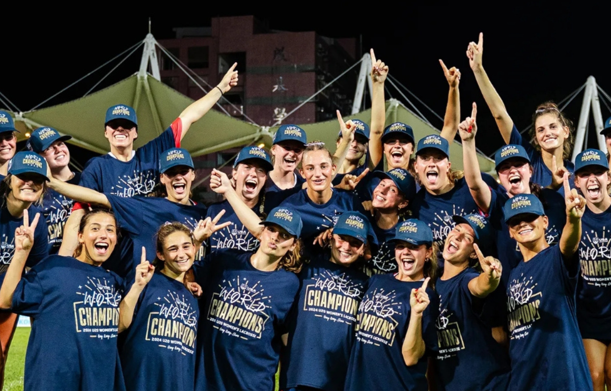 Alaimo and the Team USA U20 Women's Lacrosse World Championship (Credit:Virginiasports.com)