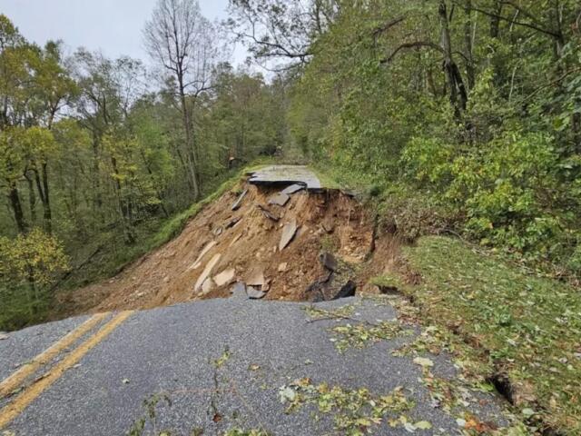 Gooch Gap, NC MP 336 road washout