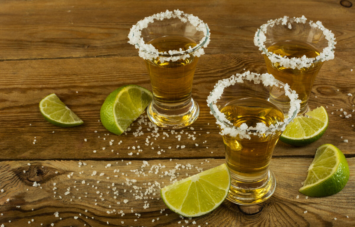 tequila shots and limes