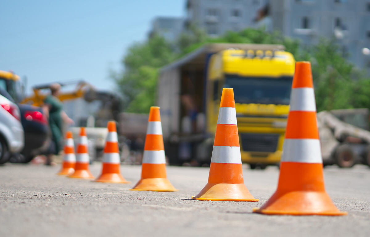 roadwork traffic cones