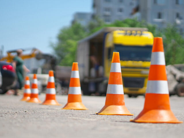 roadwork traffic cones