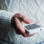 cellphone held in hand