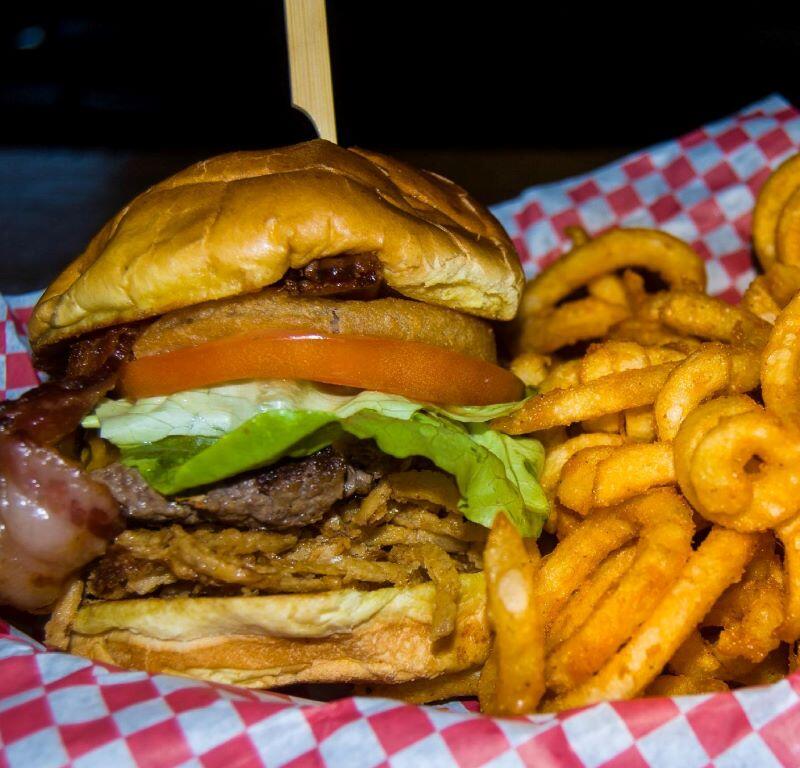 Burger and Curly Fries from Boylan Heights Burger Bar