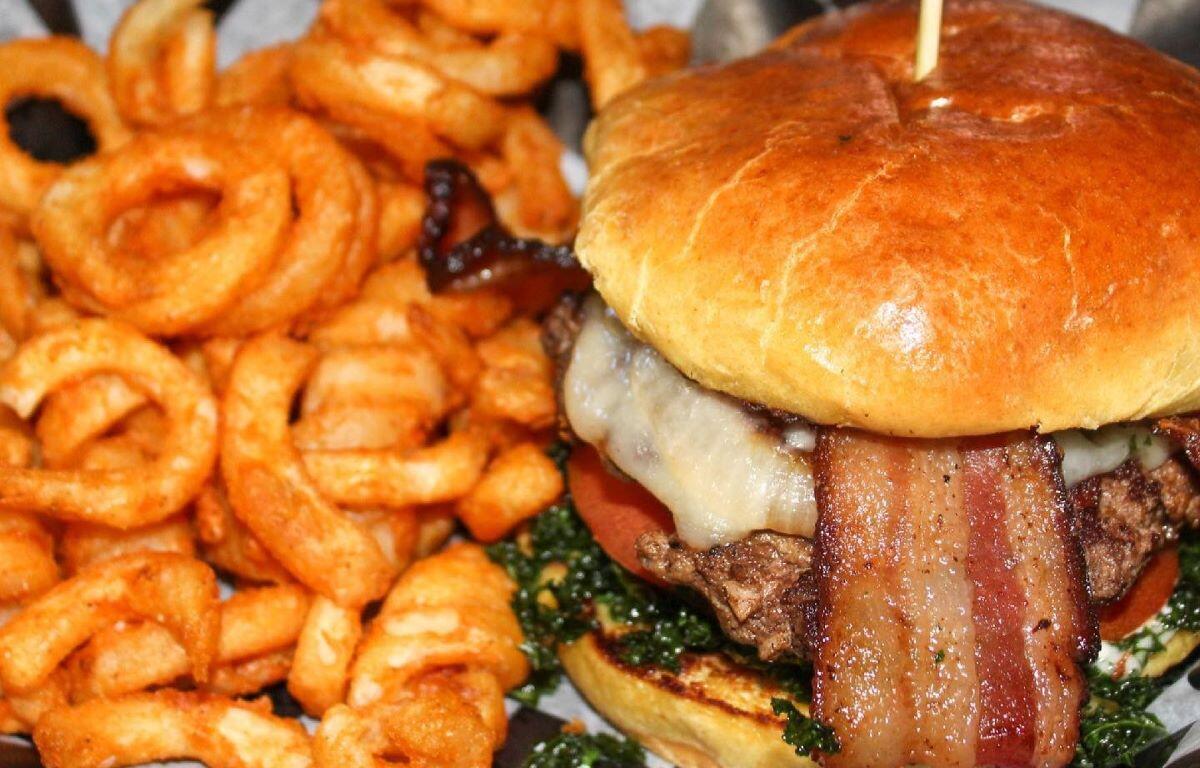 Grass fed bacon cheese burger from Boylan Heights Burger Bar