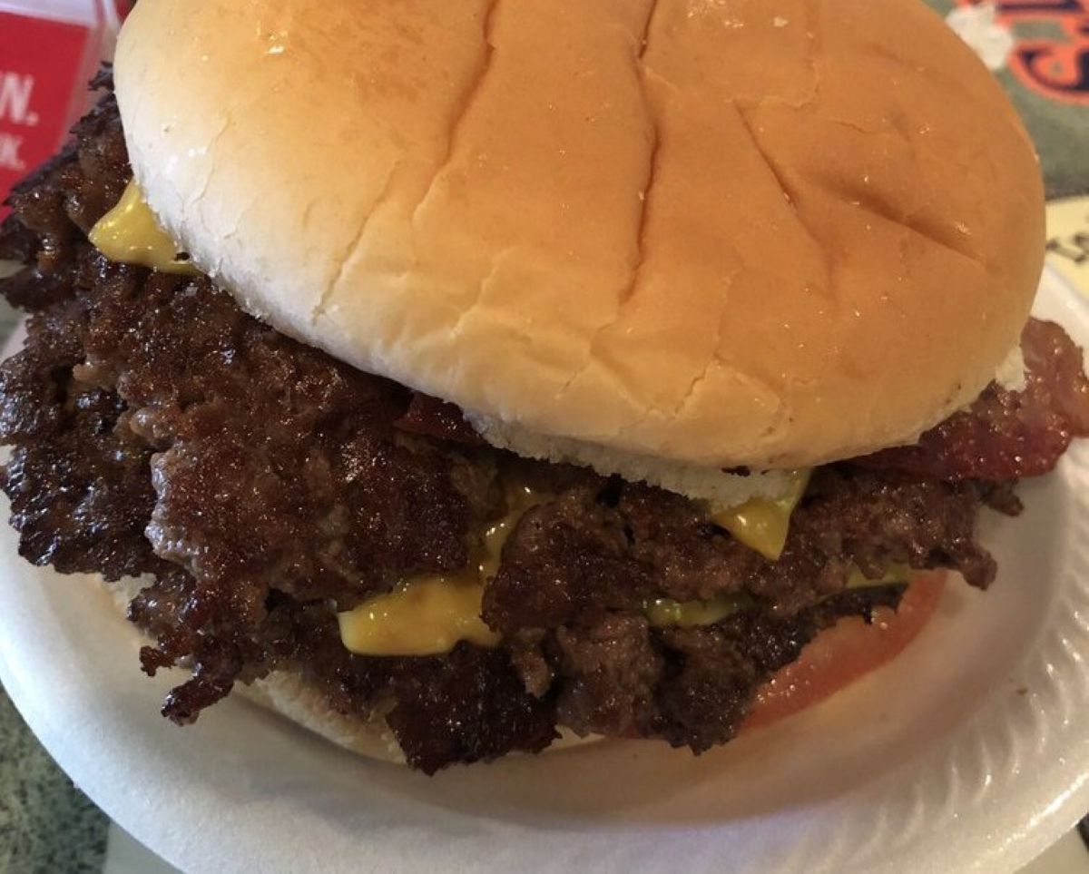 Smash burger from Riverside Lunch in Charlottesville VA