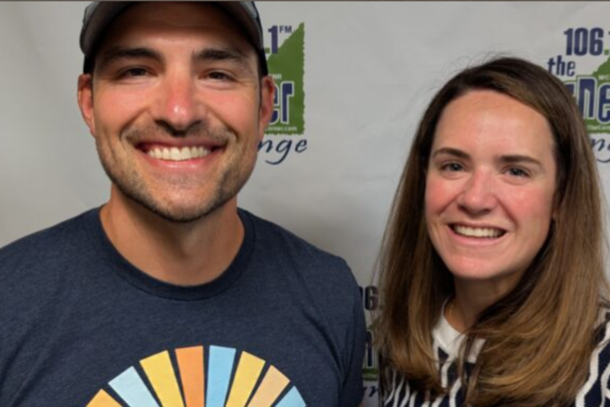 Jonathan Smith with Willa Barnhardt of the Free Clinic (106,1 The Corner)