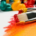 paintbrushes on canvas