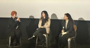Melody Roscher and Saba Zerehi at Bird in Hand post-screening discussion.
