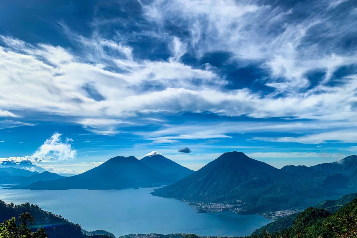 Coast of Guatemala with mountains in the distance