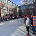 Protesters outside President selection meeting