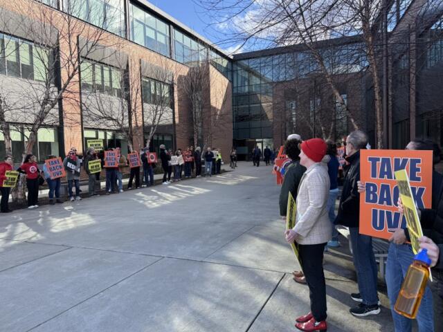 Protesters outside President selection meeting