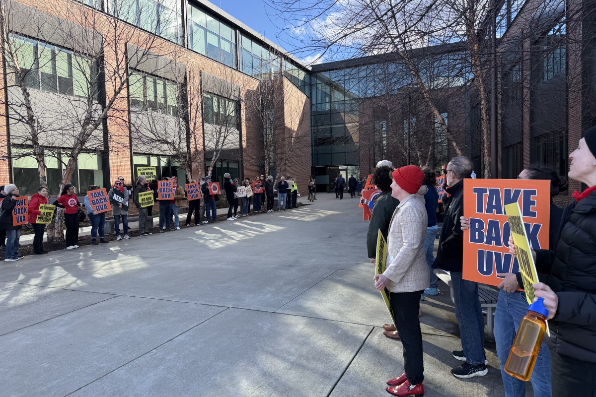 Protesters outside President selection meeting