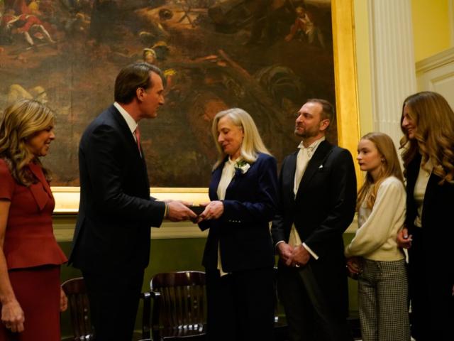 Outgoing Gov Youngkin meets with incoming Gov Abigail Spanberger prior to inauguration