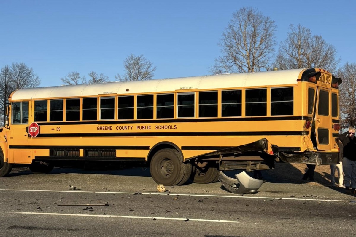 Rt 33 school bus damage