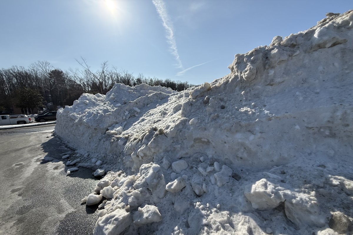 Barracks Shopping Center snow pile