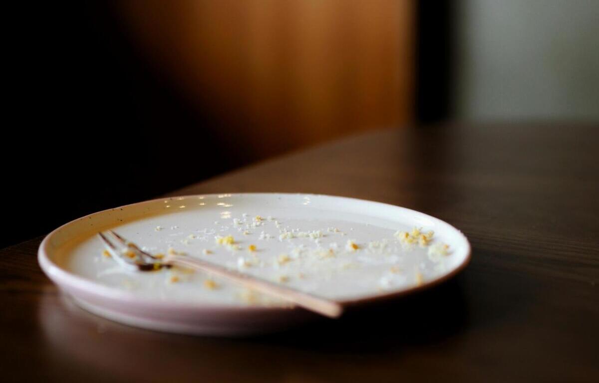 empty plate with crumbs