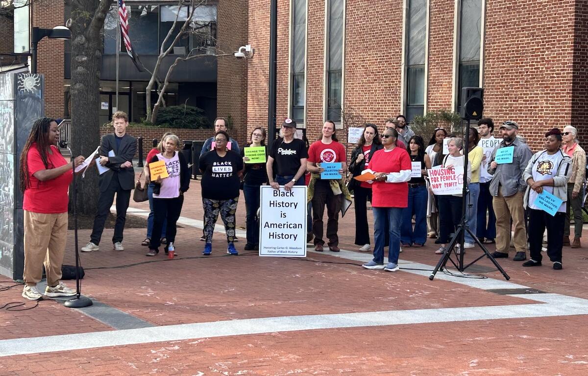 Anti-Displacement Rally on the Downtown Mall
