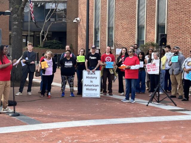 Anti-Displacement Rally on the Downtown Mall