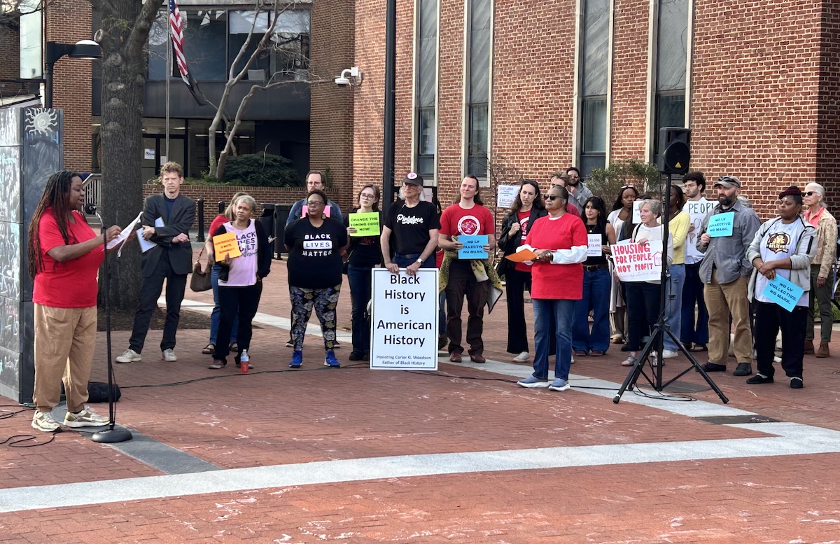 Anti-Displacement Rally on the Downtown Mall
