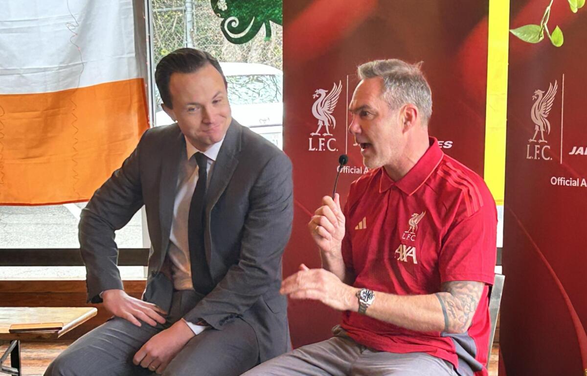 Marshall speaking to Jason McAteer