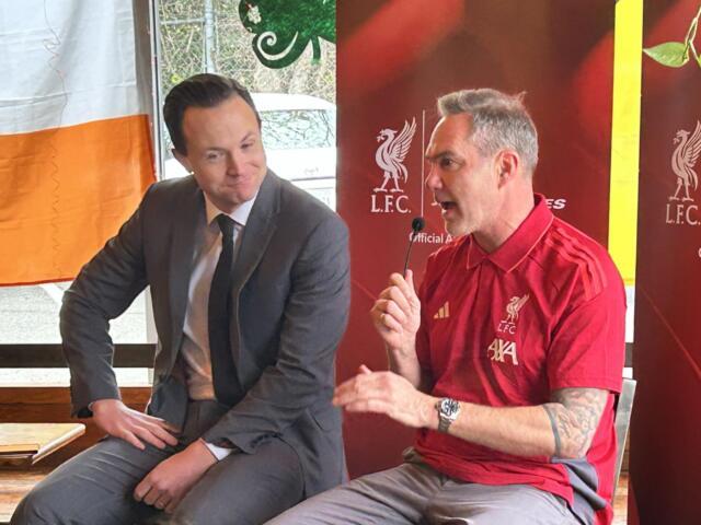 Marshall speaking to Jason McAteer