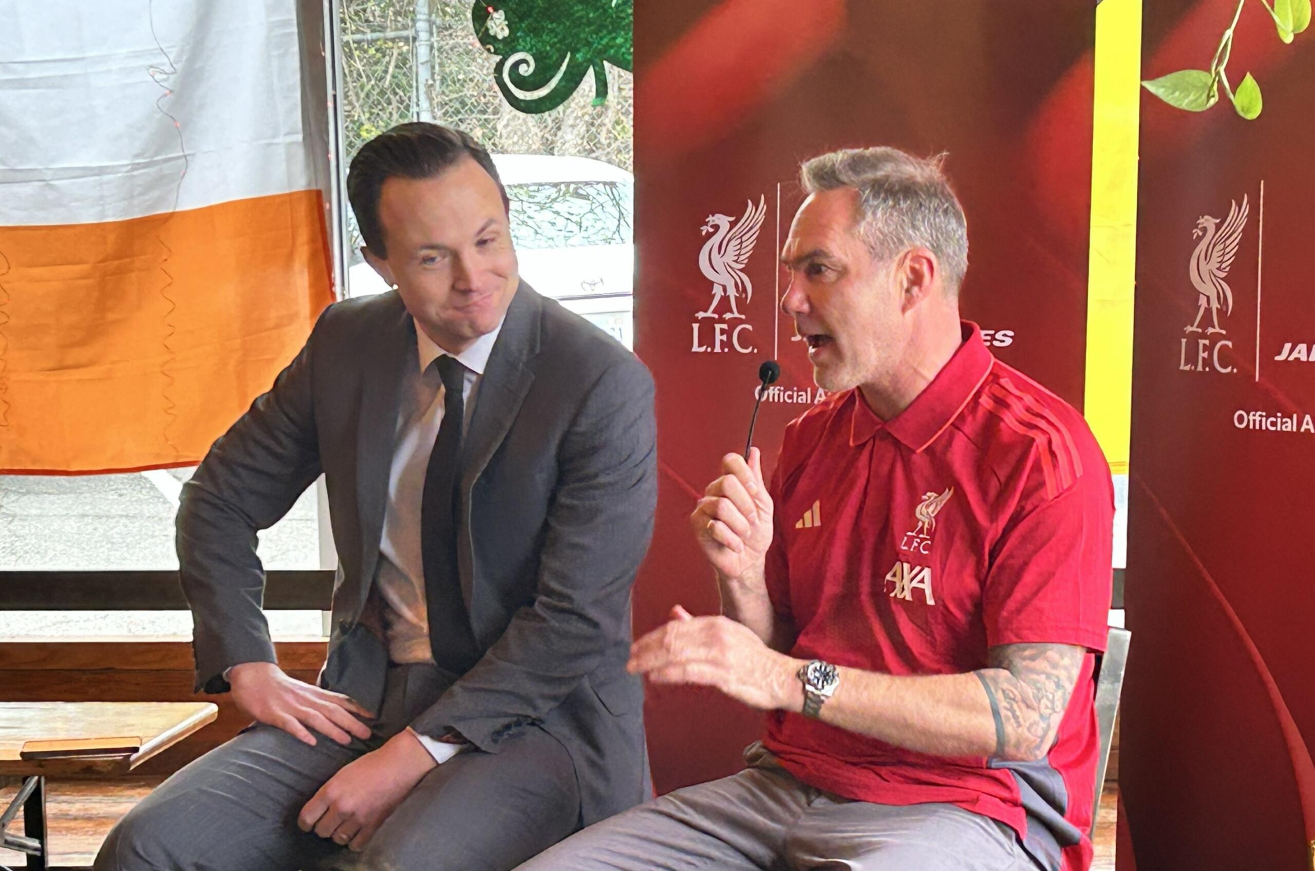 Marshall speaking to Jason McAteer