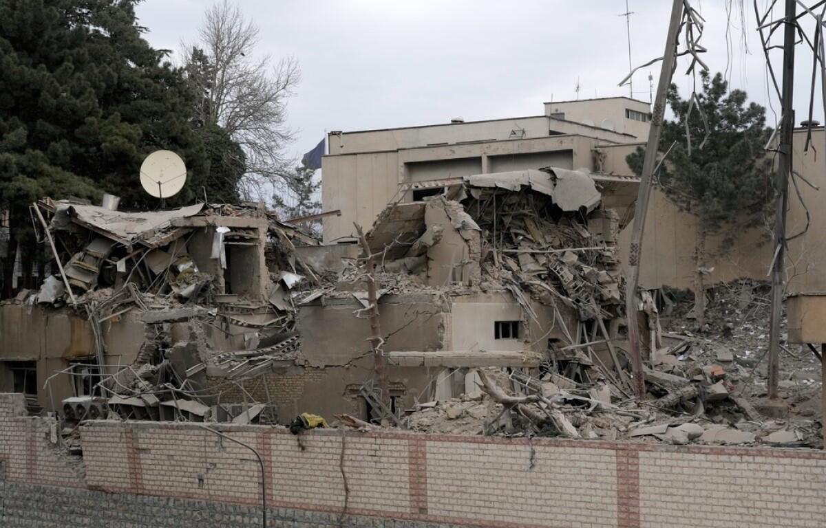 Destroyed Tehran radio tower