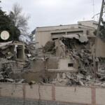 Destroyed Tehran radio tower