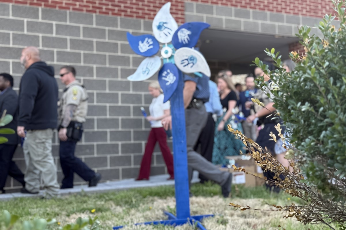 Giant Child Abuse Prevention Month pinwheel