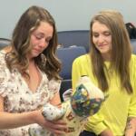 Organ donor Courtney Jones (left) meets recipient's mother Jenna Powell (right).