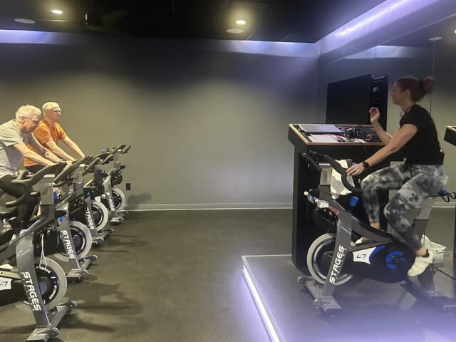 Local spin class for Parkinson's patients at ACAC