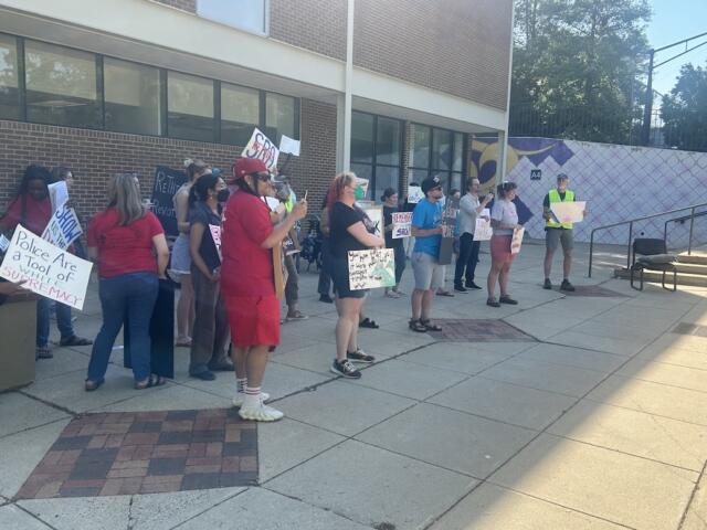 SRO protest before Charlottesville School Board work session