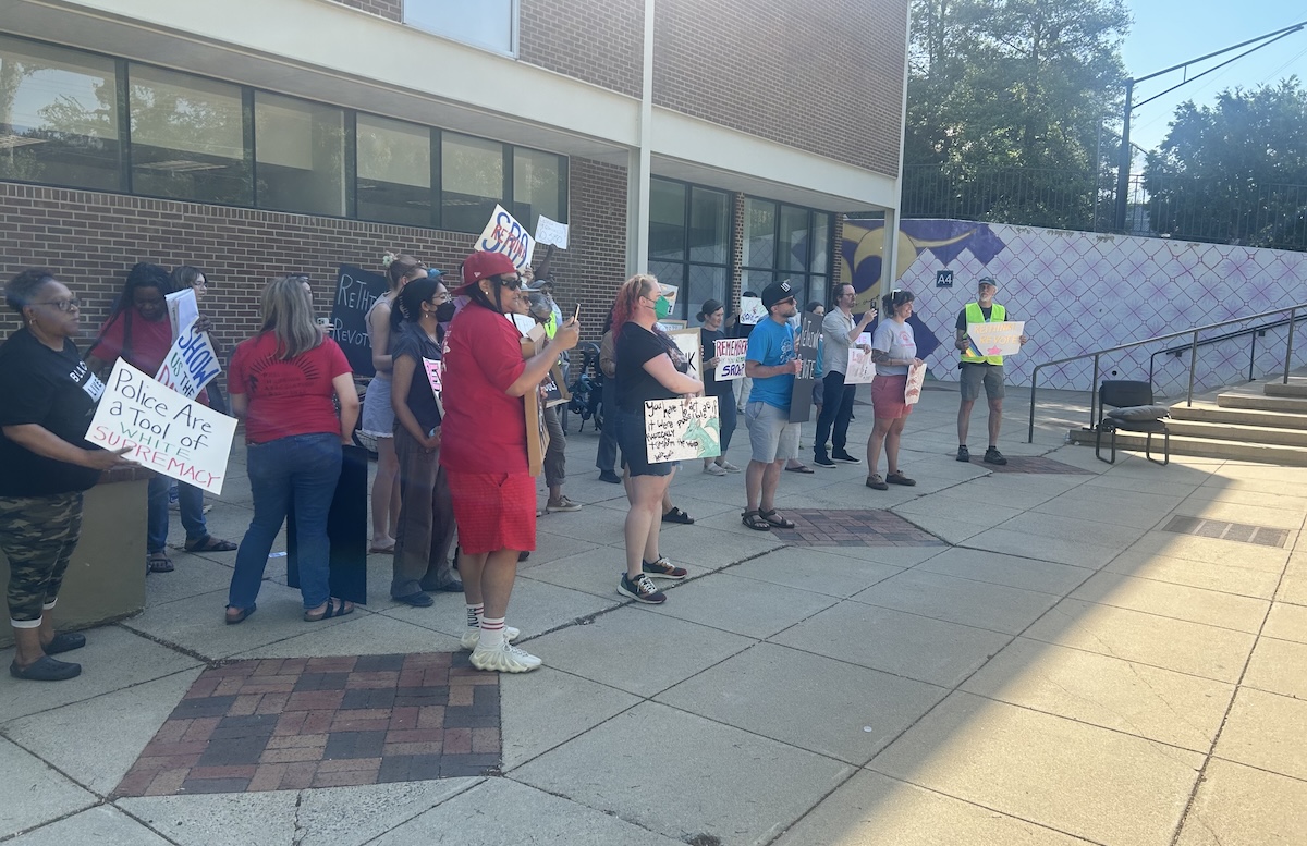 SRO protest before Charlottesville School Board work session