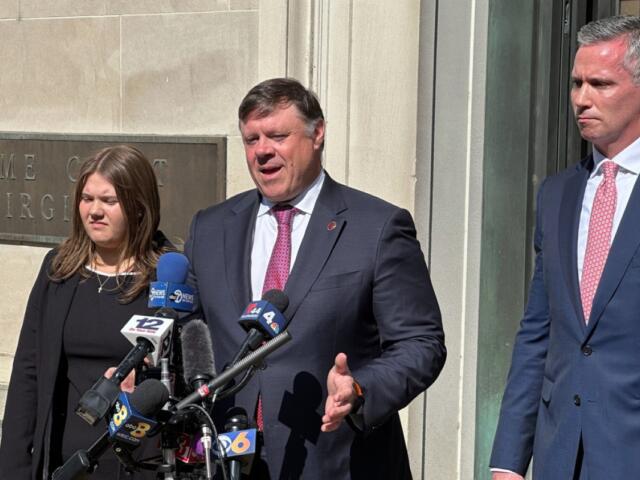 State Senator Ryan McDougle speaks with press after SCOVA hearing