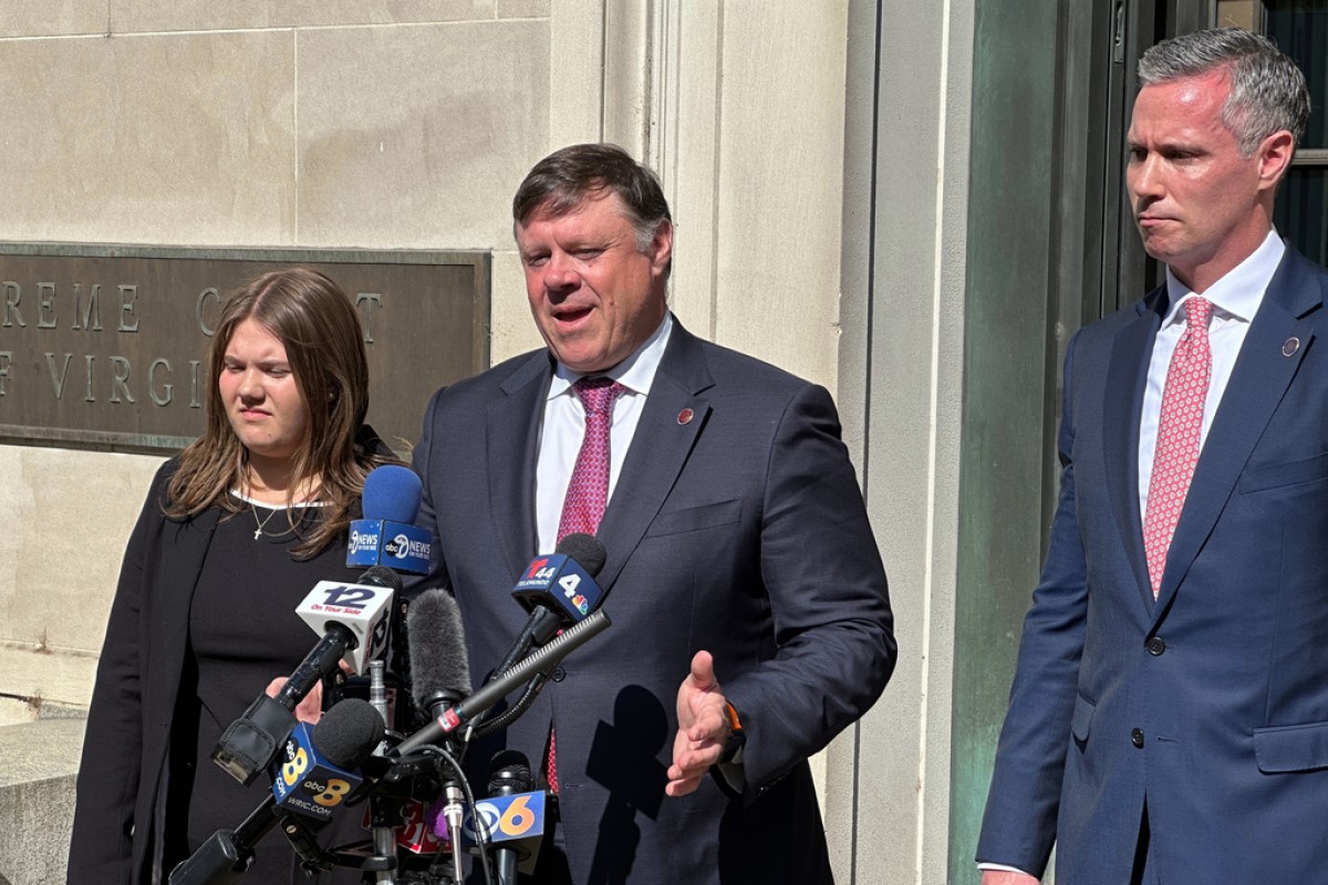 State Senator Ryan McDougle speaks with press after SCOVA hearing