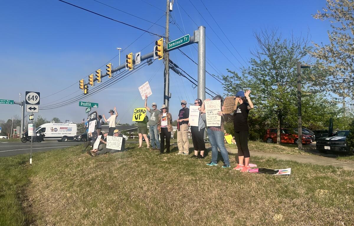Indivisible protests for Trump visit