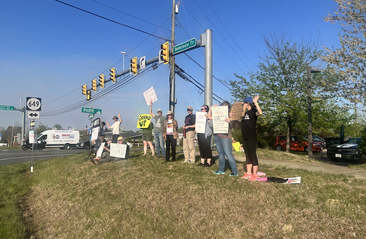 Indivisible protests for Trump visit