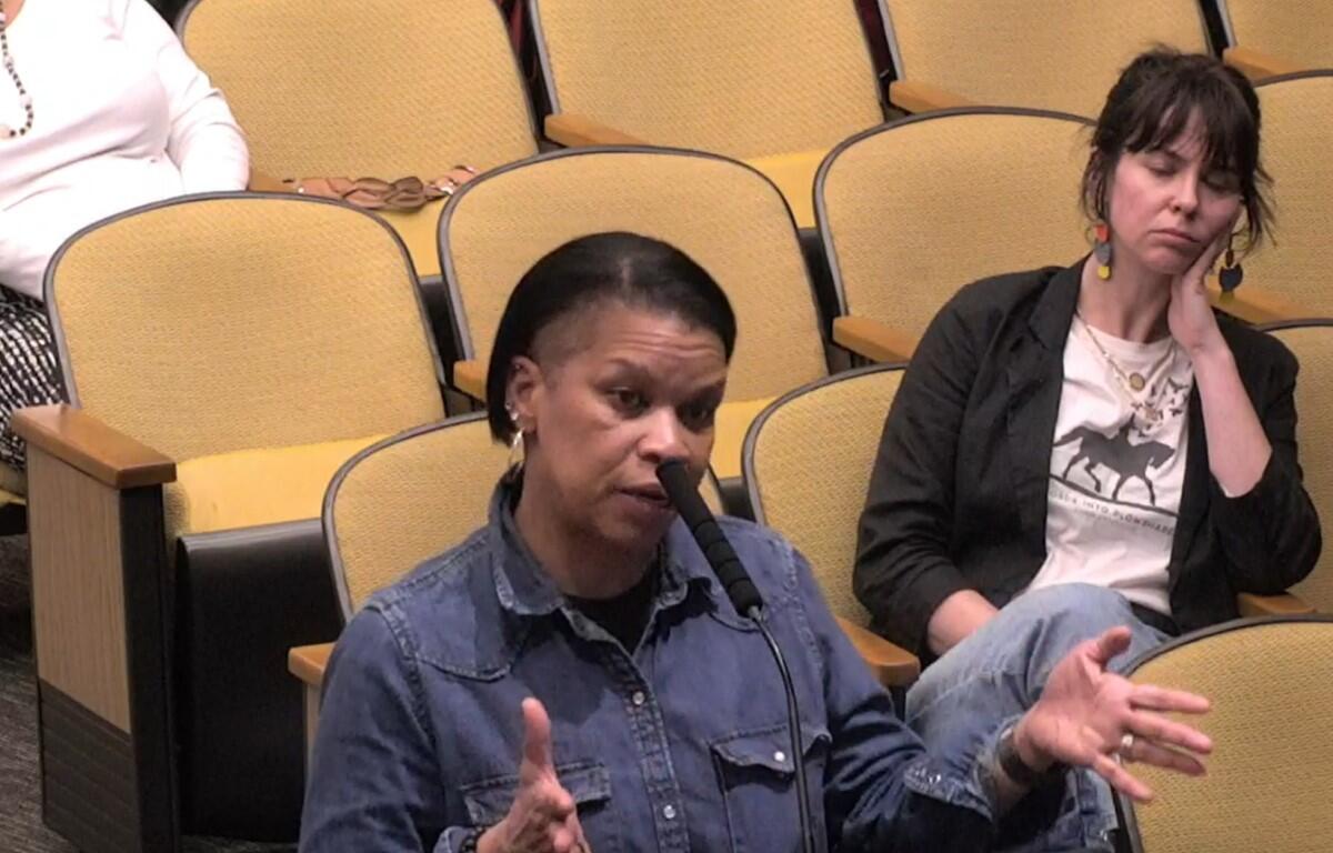 Andrea Douglas and supporter