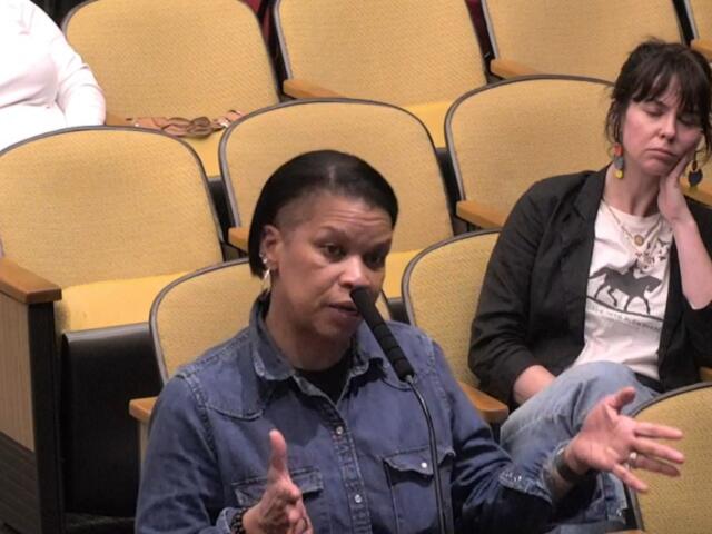 Andrea Douglas and supporter