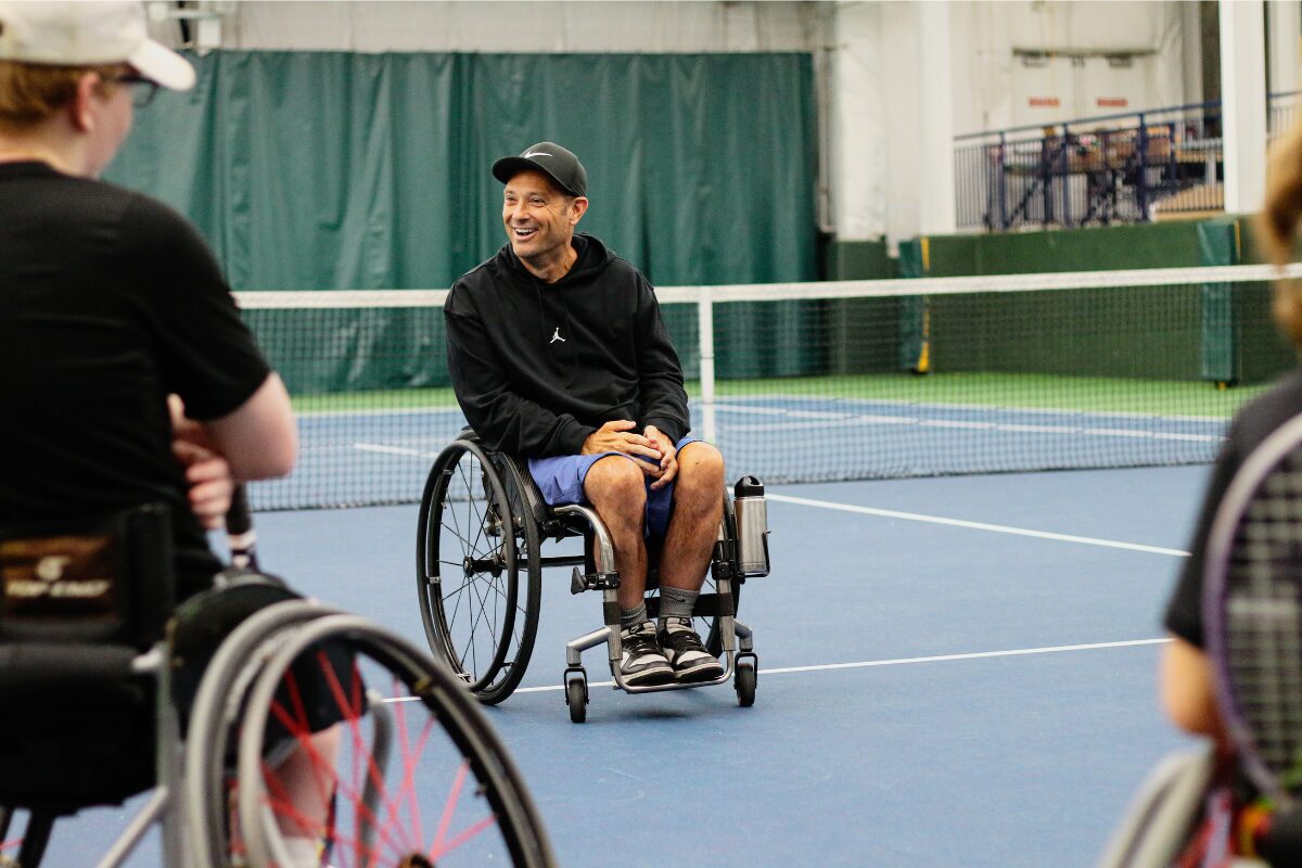 World No. 3 David Wagner coaches PATA's Wheelchair Tennis Camp at Boar's Head Resort.