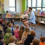Chris Long reading to Scottsville Elementary School students, May 2026