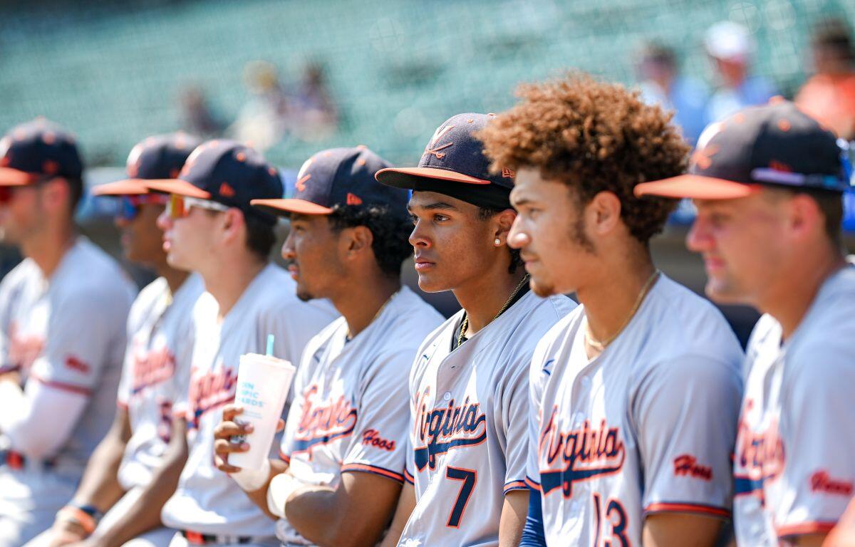 Virginia baseball lined up before a game