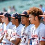 Virginia baseball lined up before a game